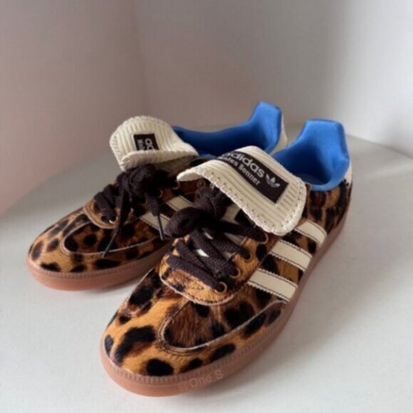 New Adidas x Wales Bonner Samba Pony Leopard Print Women's Sneaker - Picture 3 of 5